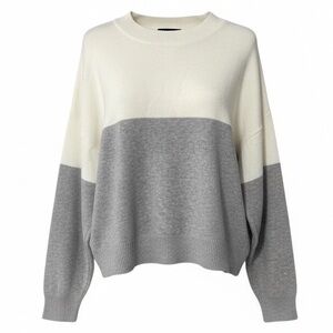 STYLUS White/Grey Colorblock Sweater – Size L (NWT)
